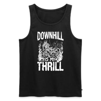 DOWNHILL IS MY THRILL - Adrenalinkick Enduro Ausfa - Männer Premium Bio Tank Top - Schwarz - Vorne - Michal (187cm)