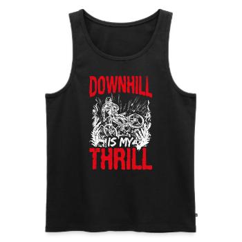 DOWNHILL IS MY THRILL - Mountainbike Motiv Outdoor - Männer Premium Bio Tank Top - Schwarz - Vorne - Michal (187cm)