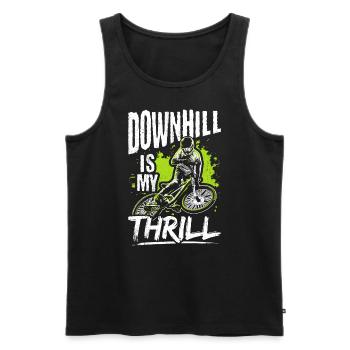 DOWNHILL IS MY THRILL - Fahrrad Motorsport Adrena - Männer Premium Bio Tank Top - Schwarz - Vorne - Michal (187cm)