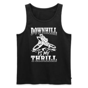 DOWNHILL IS MY THRILL - Fahrradfans Outdoor Sportf - Männer Premium Bio Tank Top - Schwarz - Vorne - Michal (187cm)