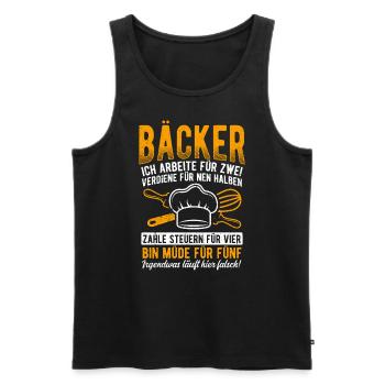 Bäcker Meister Beruf Job Geschenk Hobbybäcker Spru - Männer Premium Bio Tank Top - Schwarz - Vorne - AI Model Male 178 light (178cm)