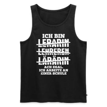 Ich Arbeite An Einer Schule - Lehrer Lehrkraft Ref - Männer Premium Bio Tank Top - Schwarz - Vorne - AI Model Male 178 light (178cm)