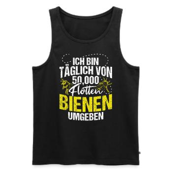 Ich Bin Kein Imker Mich Nennt Man Bienenboss Biene - Männer Premium Bio Tank Top - Schwarz - Vorne - Michal (187cm)