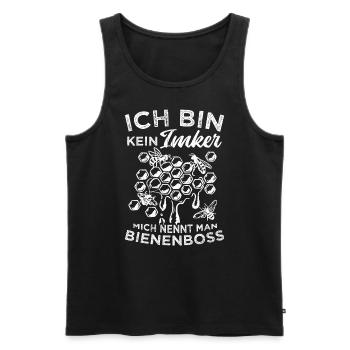 Ich Bin Kein Imker Mich Nennt Man Bienenboss Biene - Männer Premium Bio Tank Top - Schwarz - Vorne - Michal (187cm)