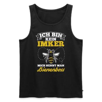 Ich Bin Kein Imker Mich Nennt Man Bienenboss Biene - Männer Premium Bio Tank Top - Schwarz - Vorne - Michal (187cm)