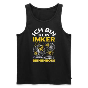Ich Bin Kein Imker Mich Nennt Man Bienenboss Biene - Männer Premium Bio Tank Top - Schwarz - Vorne - Michal (187cm)
