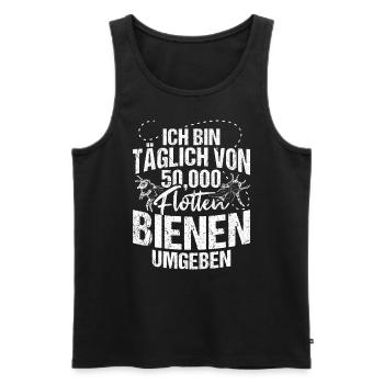 Ich Bin Kein Imker Mich Nennt Man Bienenboss Biene - Männer Premium Bio Tank Top - Schwarz - Vorne - Michal (187cm)