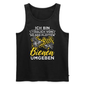 Ich Bin Kein Imker Mich Nennt Man Bienenboss Biene - Männer Premium Bio Tank Top - Schwarz - Vorne - Michal (187cm)