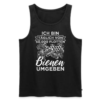 Ich Bin Kein Imker Mich Nennt Man Bienenboss Biene - Männer Premium Bio Tank Top - Schwarz - Vorne - Michal (187cm)