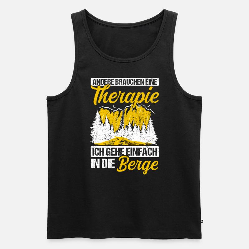 Berge Bergsteiger Wanderer Kletterer Geschenk Skif - Männer Premium Bio Tank Top - Schwarz