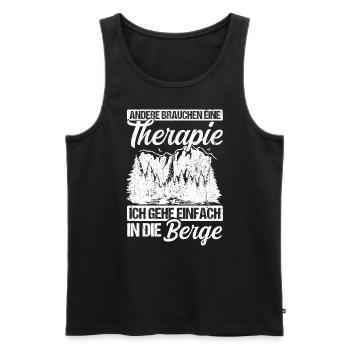 Berge Bergsteiger Urlaub Motiv Spruch Geschenk Wan - Männer Premium Bio Tank Top - Schwarz - Vorne - Michal (187cm)