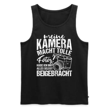 Kamera Fotografie Spruch Kamera Freunde Fotografie - Männer Premium Bio Tank Top - Schwarz - Vorne - Michal (187cm)