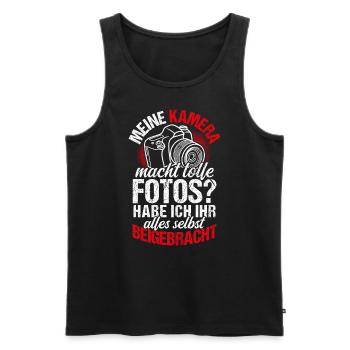 Kamera Fotografie Spruch Lichtbildner Geschenk Fot - Männer Premium Bio Tank Top - Schwarz - Vorne - Michal (187cm)