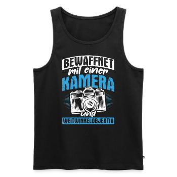 Kamera Fotokamera Kamera Geschenk Fotograf Künstle - Männer Premium Bio Tank Top - Schwarz - Vorne - Michal (187cm)