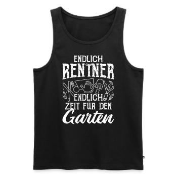 Endlich Rentner! Endlich Zeit Für Den Garten - Gar - Männer Premium Bio Tank Top - Schwarz - Vorne - Michal (187cm)