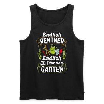 Endlich Rentner! Endlich Zeit Für Den Garten Rentn - Männer Premium Bio Tank Top - Schwarz - Vorne - AI Model Male 178 light (178cm)
