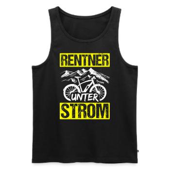 Rentner Unter Strom E-Bike Elektro Radtour Bewegun - Männer Premium Bio Tank Top - Schwarz - Vorne - Michal (187cm)