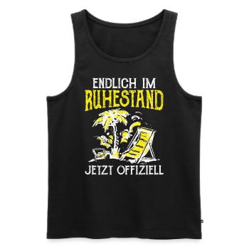Endlich Im Ruhestand Jetzt Offiziell Rente Geschen - Männer Premium Bio Tank Top - Schwarz - Vorne - Michal (187cm)