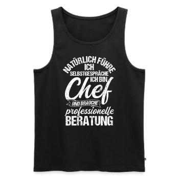 Chef Selbstgespräche Beratung Lustiger Spruch Vorg - Männer Premium Bio Tank Top - Schwarz - Vorne - AI Model Male 178 light (178cm)