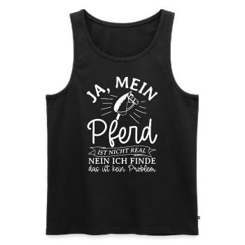 Ja Mein Pferd Ist Nicht Real Nein Das Ist Kein Pro - Männer Premium Bio Tank Top - Schwarz - Vorne - Michal (187cm)
