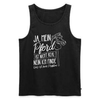 Ja Mein Pferd Ist Nicht Real Nein Das Ist Kein Pro - Männer Premium Bio Tank Top - Schwarz - Vorne - Michal (187cm)