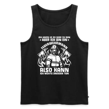 Feuerwehrmann Feuer Firefighter Löschgruppe Feuer - Männer Premium Bio Tank Top - Schwarz - Vorne - Michal (187cm)