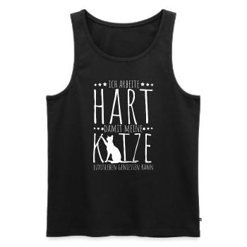 Ich Arbeite Hart Damit Meine Katze Luxusleben Geni - Männer Premium Bio Tank Top - Schwarz - Vorne - AI Model Male 178 light (178cm)
