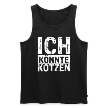 Ich Könnte Kotzen - Anti Montag Spruch Party Grump - Männer Premium Bio Tank Top - Schwarz - Vorne - Michal (187cm)
