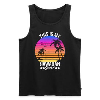 This is My Hawaiian Shirt Beach Sunglasses Summer - Männer Premium Bio Tank Top - Schwarz - Vorne - Michal (187cm)