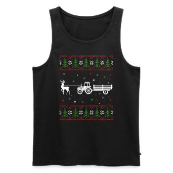 Reindeer Farmer Tractor Design Christmas Tree Best - Männer Premium Bio Tank Top - Schwarz - Vorne - Michal (187cm)