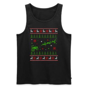 Reindeer Farmer Tractor Design Christmas Tree Farm - Männer Premium Bio Tank Top - Schwarz - Vorne - Michal (187cm)