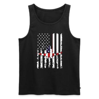 Turnen Turntrainer US Flagge Gymnsatik Design Bode - Männer Premium Bio Tank Top - Schwarz - Vorne - AI Model Male 178 light (178cm)