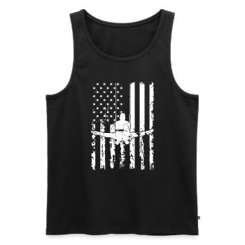 Turnen Gymnsatik US Flagge Turntrainer Geschenk T - Männer Premium Bio Tank Top - Schwarz - Vorne - AI Model Male 178 light (178cm)