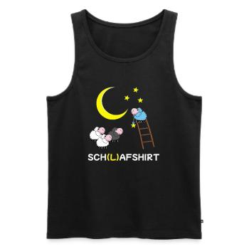 Mouton Chemise de sommeil Moutons Comptage Rêver Drôle - Débardeur bio Premium Homme - noir - Devant - AI Model Male 178 light (178cm)