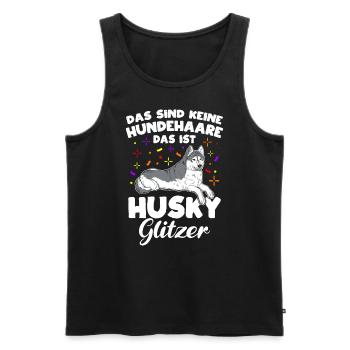 Husky Gassi Hundefan Hundebesitzer Hund Hundeliebh - Männer Premium Bio Tank Top - Schwarz - Vorne - Michal (187cm)