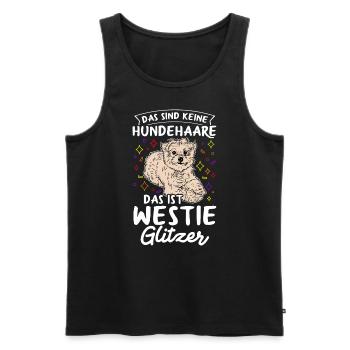 Das Sind Keine Hunde Haare Das Ist Westie Glitzer - Männer Premium Bio Tank Top - Schwarz - Vorne - Michal (187cm)