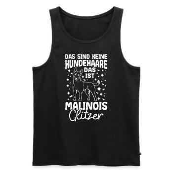 Ce n’est pas du poil de chien, c’est des paillettes malinois - Débardeur bio Premium Homme - noir - Devant - Michal (187cm)