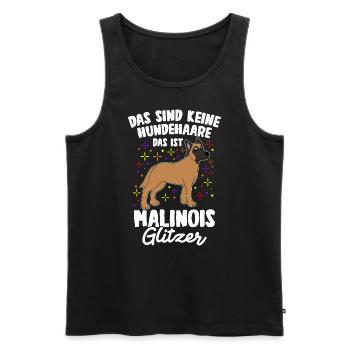 Ce n’est pas du poil de chien, c’est des paillettes malinois - Débardeur bio Premium Homme - noir - Devant - Michal (187cm)