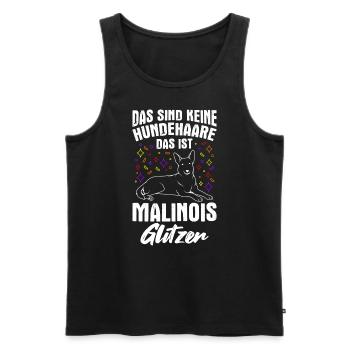 Ce n’est pas du poil de chien, c’est des paillettes malinois - Débardeur bio Premium Homme - noir - Devant - Michal (187cm)
