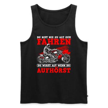 Motorradfahrer Biker Motorrad Geschenk Rentner Mot - Männer Premium Bio Tank Top - Schwarz - Vorne - Michal (187cm)