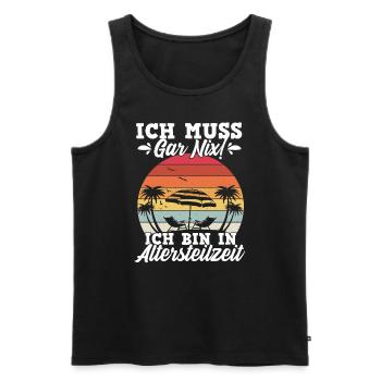 Rentner Renteneintritt Urlauber Urlaub Geschenk Re - Männer Premium Bio Tank Top - Schwarz - Vorne - Michal (187cm)