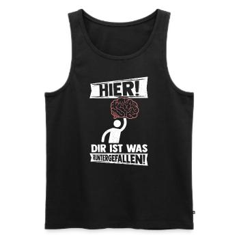 Strich Figur Gehirn Runtergefallen Dummkopf Lustig - Männer Premium Bio Tank Top - Schwarz - Vorne - AI Model Male 178 light (178cm)