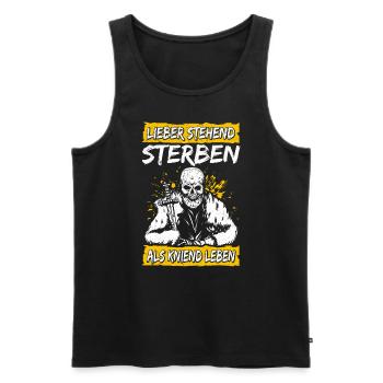 Better to die standing than to live on your knees tattoo deu - Men's Premium Organic Tank Top - black - Front - AI Model Male 178 light (178cm)