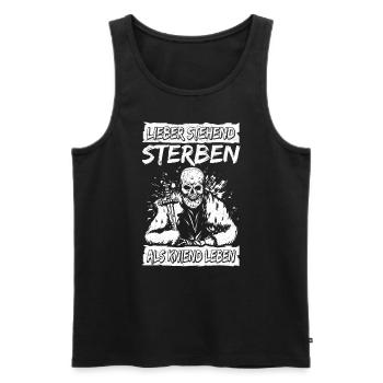 Better to die standing than to live kneeling Punk Rock - Men's Premium Organic Tank Top - black - Front - AI Model Male 178 light (178cm)