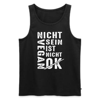 Nicht Vegan Sein Ist Nicht Okey Kein Fleisch Essen - Männer Premium Bio Tank Top - Schwarz - Vorne - Michal (187cm)