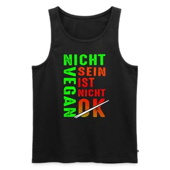 Nicht Vegan Sein Ist Nicht Okey Kein Fleisch Veget - Männer Premium Bio Tank Top - Schwarz - Vorne - Michal (187cm)