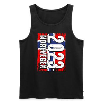 Urlaub Norwegen 2023 Angelteam Angelausflug Natur - Männer Premium Bio Tank Top - Schwarz - Vorne - Michal (187cm)