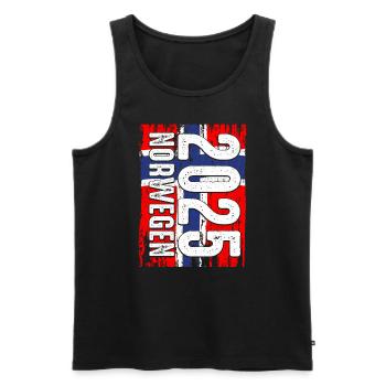 Urlaub Norwegen 2025 Angelteam Angelausflug Natur - Männer Premium Bio Tank Top - Schwarz - Vorne - Michal (187cm)