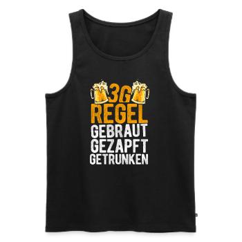 3G-Regel Gebraut Gezapft Getrunken Saufen Bier Par - Männer Premium Bio Tank Top - Schwarz - Vorne - Michal (187cm)