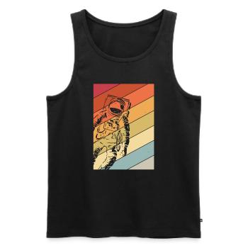 Astronaute Vintage Space Weltall Raumfahrt Weltallf - Débardeur bio Premium Homme - noir - Devant - AI Model Male 178 light (178cm)